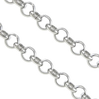 Rolo cadena del acero inoxidable, cadena Rolo, color original, 5x5x1.5mm, Vendido por m