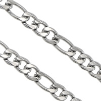 Stainless Steel Figaro Chain, original color  