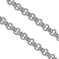 Rolo cadena del acero inoxidable, cadena Rolo, color original, 3x3x1.3mm, Vendido por m