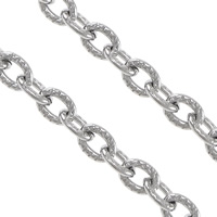 Stainless Steel Oval Chain, flower cut, original color 