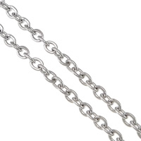 Stainless Steel Oval Chain, 316L Stainless Steel, original color 0.6mm, Approx 