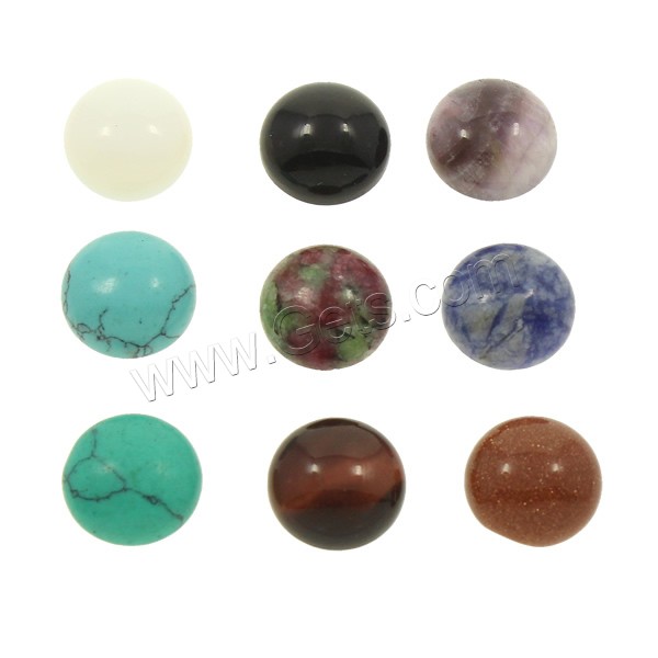 Gemstone Cabochons, natural, different size for choice & flat back & mixed, 200PCs/Bag, Sold By Bag
