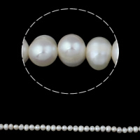 Perlas Patata Freshwater, Perlas cultivadas de agua dulce, natural, Blanco, 7-8mm, agujero:aproximado 0.8mm, longitud:aproximado 15.1 Inch, Vendido por Sarta