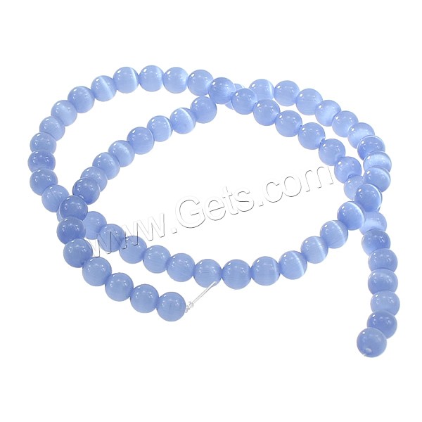 Katzenauge Perlen, rund, verschiedene Größen vorhanden, hellblau, verkauft von PC