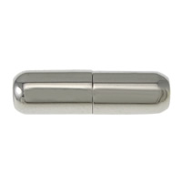 Round Stainless Steel Magnetic Clasp, Tube, plated, Customized Approx 2mm 
