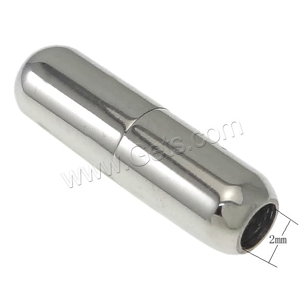 Runder Edelstahl Magnetverschluss, Rohr, plattiert, Kundenindividuell, keine, 13x4mm, Bohrung:ca. 2mm, verkauft von PC