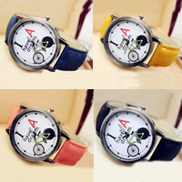 Women Wrist Watch, Canvas, with Glass & Zinc Alloy, Chinese movement, plated, adjustable & with letter pattern & for woman nickel, lead & cadmium free, 40mm, 20mm Approx 8 Inch 