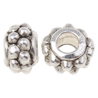 Zinc Alloy Jewelry Beads, Drum, plated lead & cadmium free Approx 2mm, Approx 