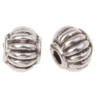 Zinc Alloy Corrugated Beads, Drum, plated lead & cadmium free Approx 1mm, Approx 