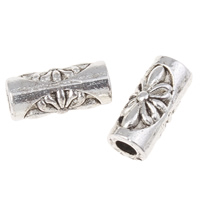 Zinc Alloy Jewelry Beads, Tube, plated, with flower pattern lead & cadmium free Approx 1.5mm, Approx 