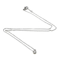 Collar de acero inoxidable Circonita, cadena oval & con circonia cúbica, color original, 5.5x6x3mm, 1.5mm, longitud:aproximado 16 Inch, Vendido por Sarta