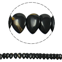 Natural Black Agate Beads, Teardrop Approx 1mm Approx 15.5 Inch, Approx 