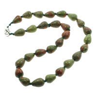 Ruby in Zoisite Necklace, zinc alloy lobster clasp, Teardrop Approx 18.5 Inch 