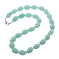 Amazonite Necklace, zinc alloy lobster clasp, Oval, natural Approx 19.5 Inch 
