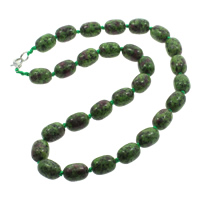 Ruby in Zoisite Necklace, zinc alloy lobster clasp, Column Approx 18 Inch 