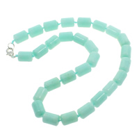 Amazonite Necklace, zinc alloy lobster clasp, Column, natural Approx 15.5 Inch 