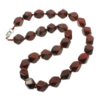 Mahogany Obsidian Necklace, zinc alloy lobster clasp, natural, faceted Approx 18 Inch 