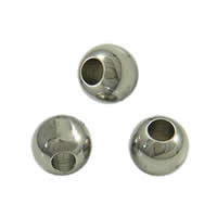 Stainless Steel Half Drilled Beads, 201 Stainless Steel, Round 10mm Approx 5.5mm 