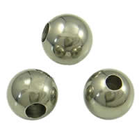 Edelstahl halb gebohrt Perlen, 201 Edelstahl, rund, plattiert, halbgebohrt, keine, 10mm, Bohrung:ca. 2mm, verkauft von PC