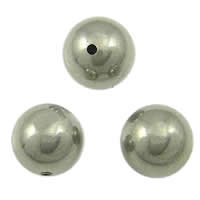 Edelstahl halb gebohrt Perlen, 201 Edelstahl, rund, plattiert, halbgebohrt, keine, 10mm, Bohrung:ca. 1.5mm, verkauft von PC