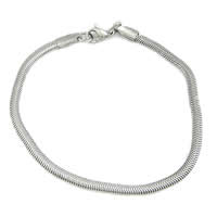 Stainless Steel Chain Bracelets, 316 Stainless Steel, herringbone chain, original color .5 Inch 