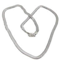 Мода нержавеющей стали ожерелье цепь, Нержавеющая сталь 316, ручной полированный, Елочка цепь, оригинальный цвет длина:20 дюймовый, продается Strand