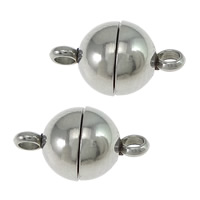 Round Stainless Steel Magnetic Clasp, single-strand, original color Approx 1mm 