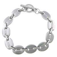 Stainless Steel Chain Bracelets, 304 Stainless Steel, original color Approx 7.5 Inch 