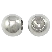 Edelstahl halb gebohrt Perlen, 201 Edelstahl, rund, plattiert, Vollton & halbgebohrt, keine, 8x7mm, Bohrung:ca. 4.5mm, verkauft von PC