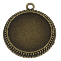Zinc Alloy Pendant Cabochon Setting, Flat Round, plated Approx 2mm, Inner Approx 25mm, Approx 