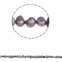 Baroque Cultured Freshwater Pearl Beads, dark purple, 6-7mm Approx 0.8mm Approx 14.5 Inch 