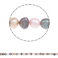 Perla Barroca Freshwater, Perlas cultivadas de agua dulce, Barroco, color mixto, 7-8mm, agujero:aproximado 0.8mm, longitud:aproximado 14.7 Inch, Vendido por Sarta
