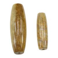 Fossil Coral Beads, Oval, natural Approx 1.5mm 