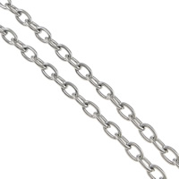 Нержавеющая сталь Овальном Сеть, нержавеющая сталь, Овальный цепь, оригинальный цвет 1mm, Приблизительно 100м/Лот, продается Лот