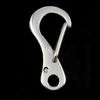 Edelstahl Schlüssel Verschluss, 304 Edelstahl, originale Farbe, 10x21x4.4mm, Bohrung:ca. 2.5mm, 500PCs/Tasche, verkauft von Tasche