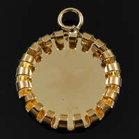 Brass Pendant Cabochon Setting, Flat Round, plated nickel & cadmium free Approx 2.8mm 