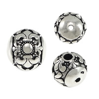 3 Holes Guru Beads, Thailand Sterling Silver, Round 