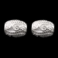 Sterling Silber Vintage Perlen, 925 Sterling Silber, oval, 8x6x6mm, Bohrung:ca. 2mm, verkauft von PC
