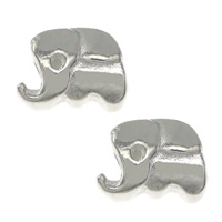 Sterling Silver European Beads, 925 Sterling Silver, Elephant, without troll Approx 4mm 