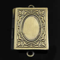 Латунный медальон с разъемом, Латунь, Прямоугольная форма, Другое покрытие, 1/1 петля, Много цветов для выбора отверстие:Приблизительно 2mm, продается PC