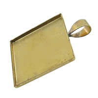 Brass Pendant Cabochon Setting, Square, plated 0.4mm Approx Inner Approx 