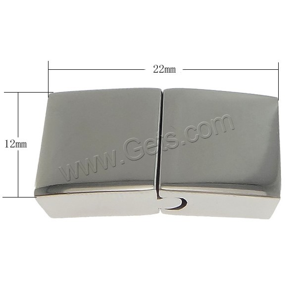 Rectangle Stainless Steel Magnetic Clasp, Customized, original color, 22x12x5mm, Hole:Approx 10x3mm, Sold By PC