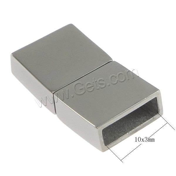 Rectangle Stainless Steel Magnetic Clasp, Customized, original color, 22x12x5mm, Hole:Approx 10x3mm, Sold By PC