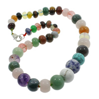 Gemstone Necklaces, zinc alloy lobster clasp, Rondelle, natural, graduated beads, 10-18mm Approx 18 Inch 