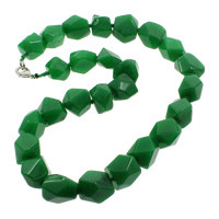 Jade Malaysia Necklace, zinc alloy lobster clasp, natural, 11-22mm Approx 18 Inch 