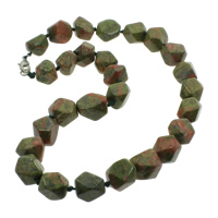Ruby in Zoisite Necklace, zinc alloy lobster clasp, 11-22mm Approx 18 Inch 