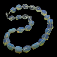 Sea Opal Necklace, zinc alloy lobster clasp, 11-22mm Approx 18 Inch 