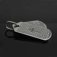 Stainless Steel Pendants, 304 Stainless Steel, Rectangle, with cross pattern & with letter pattern, original color Approx 