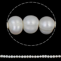 Perlas Patata Freshwater, Perlas cultivadas de agua dulce, natural, Blanco, 7-8mm, agujero:aproximado 0.8mm, longitud:aproximado 15.5 Inch, Vendido por Sarta