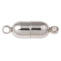 Brass Magnetic Clasp, Oval, platinum color plated, single-strand, nickel, lead & cadmium free Approx 2mm 